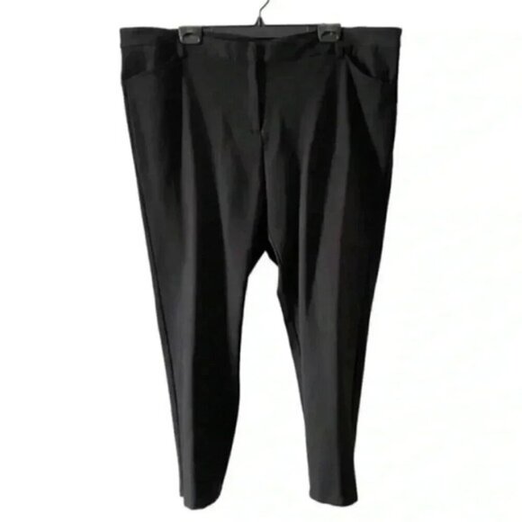 Calvin Klein Ankle Cropped Pants Black Cigarette  Trousers Size 20W - Picture 1 of 16